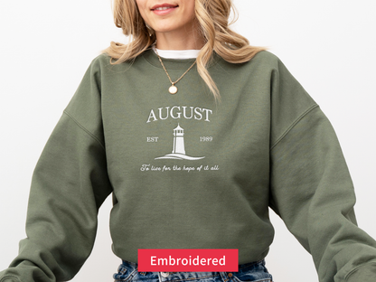 Taylor Swift August Embroidered Crewneck